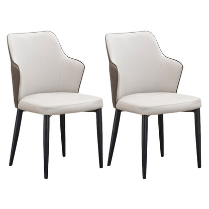 Faux Leather Dining Chairs Wingback Side Chair with Metal Legs 2 Piece Set Clearhalo 'Dining Chairs' 'Dining Tables & Seating' 'dining_chair' 'furn' 'furn_dining_chair' 'Furniture' 'Kitchen & Dining Furniture' 6962401