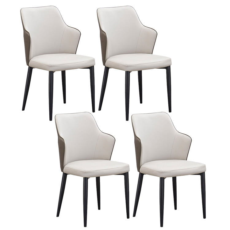 Faux Leather Dining Chairs Wingback Side Chair with Metal Legs 4 Piece Set Clearhalo 'Dining Chairs' 'Dining Tables & Seating' 'dining_chair' 'furn' 'furn_dining_chair' 'Furniture' 'Kitchen & Dining Furniture' 6962402