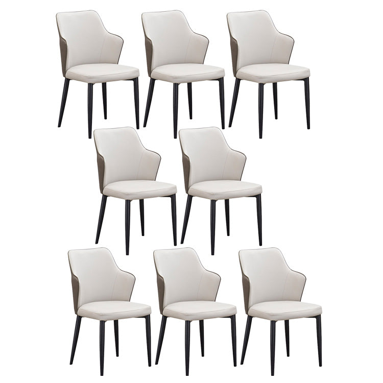 Faux Leather Dining Chairs Wingback Side Chair with Metal Legs 8 Piece Set Clearhalo 'Dining Chairs' 'Dining Tables & Seating' 'dining_chair' 'furn' 'furn_dining_chair' 'Furniture' 'Kitchen & Dining Furniture' 6962406