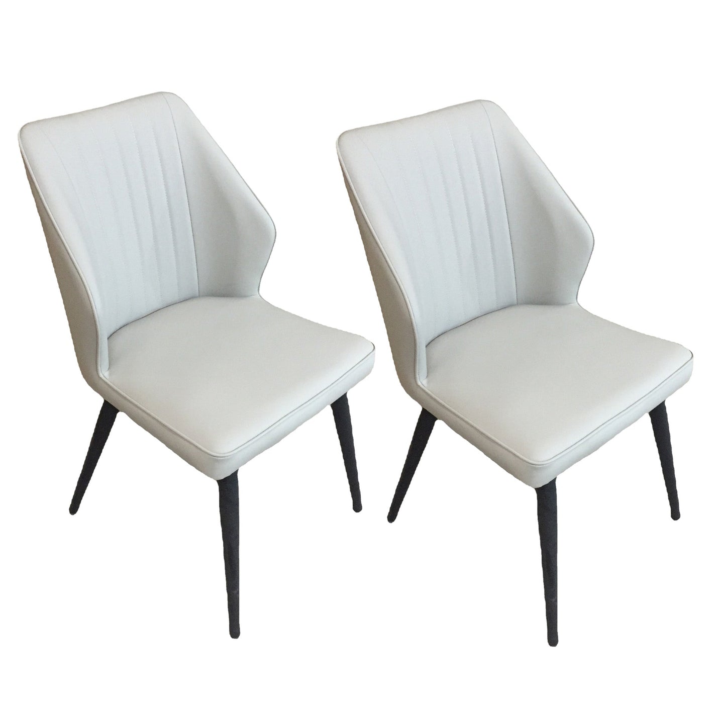 Faux Leather Dining Chairs Upholstered Chairs with Metal Legs