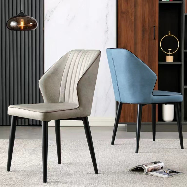 Faux Leather Dining Chairs Upholstered Chairs with Metal Legs