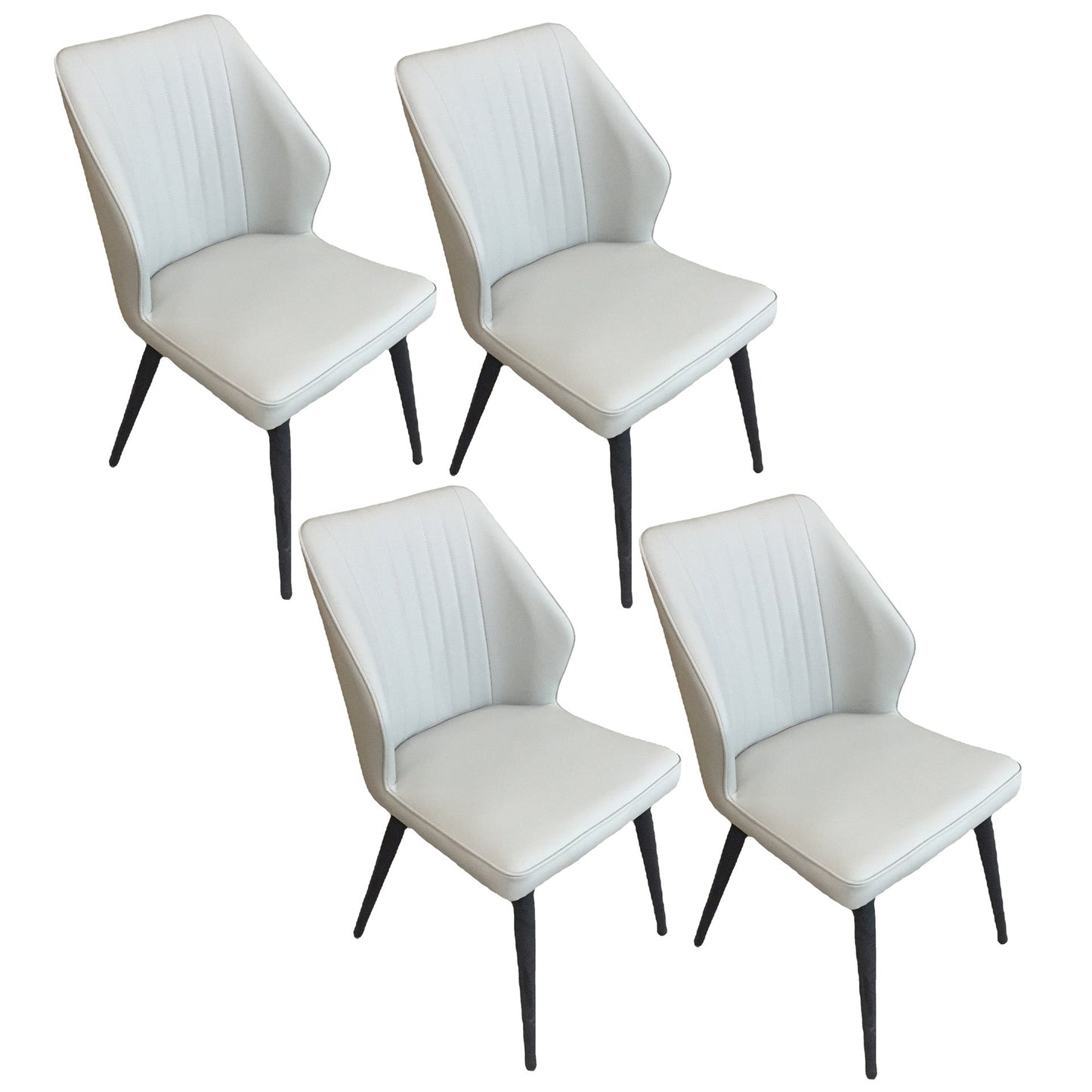 Faux Leather Dining Chairs Upholstered Chairs with Metal Legs
