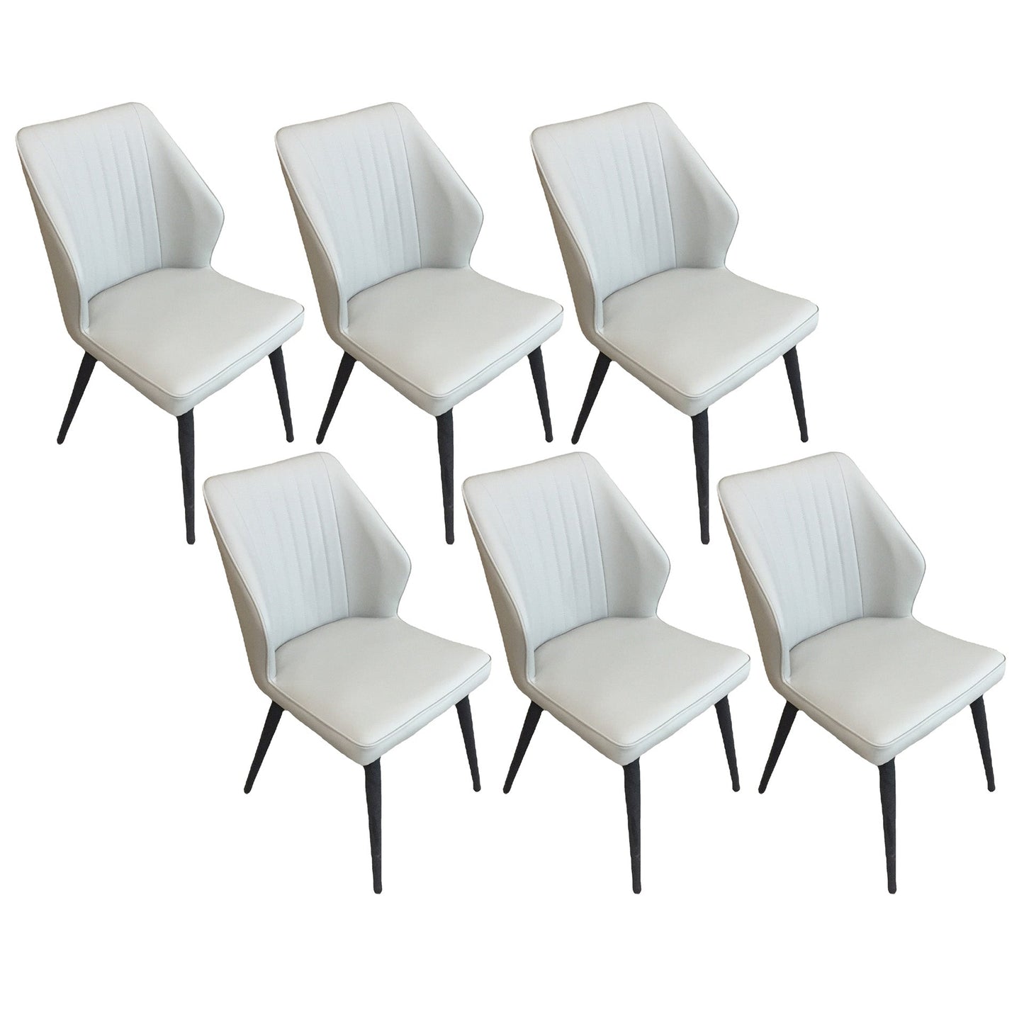Faux Leather Dining Chairs Upholstered Chairs with Metal Legs