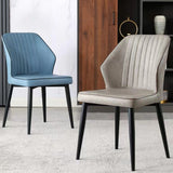 Faux Leather Dining Chairs Upholstered Chairs with Metal Legs