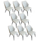 Faux Leather Dining Chairs Upholstered Chairs with Metal Legs