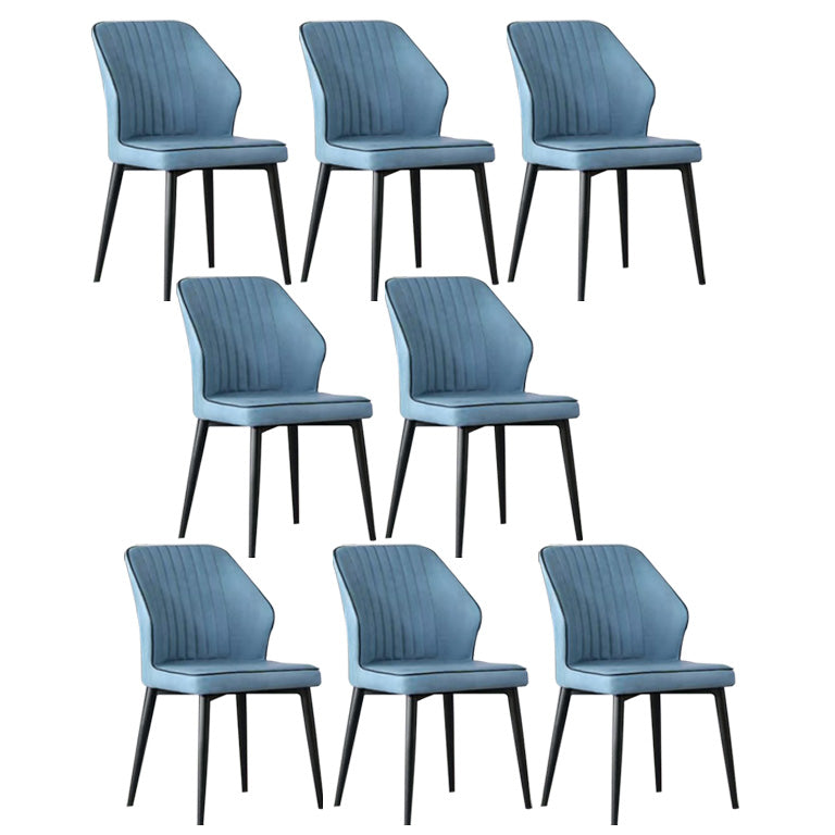 Faux Leather Dining Chairs Upholstered Chairs with Metal Legs