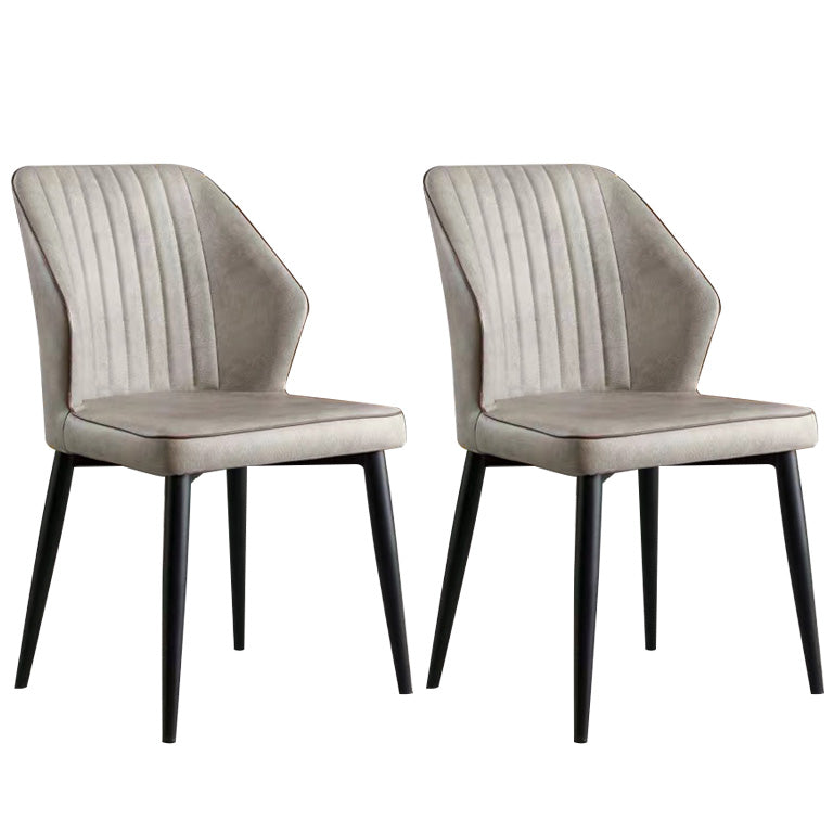 Faux Leather Dining Chairs Upholstered Chairs with Metal Legs
