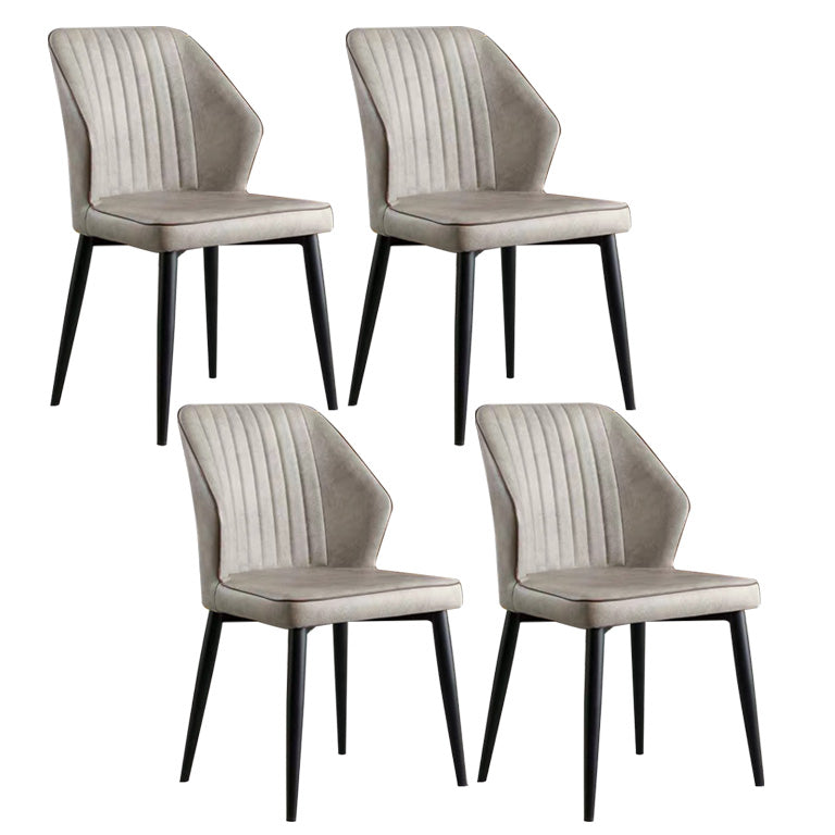 Faux Leather Dining Chairs Upholstered Chairs with Metal Legs