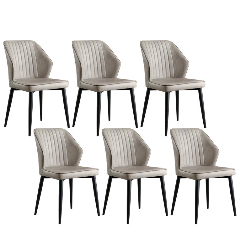 Faux Leather Dining Chairs Upholstered Chairs with Metal Legs
