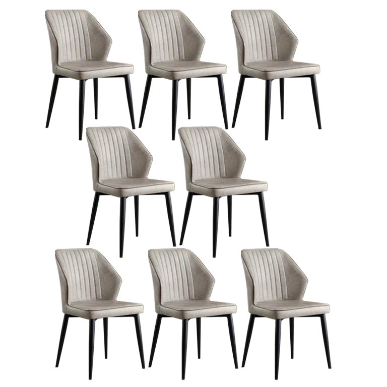 Faux Leather Dining Chairs Upholstered Chairs with Metal Legs