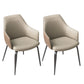 Faux Leather Dining Chairs Upholstered Arm Chairs with Metal Base Gray 2 Piece Set Clearhalo 'Dining Chairs' 'Dining Tables & Seating' 'dining_chair' 'furn' 'furn_dining_chair' 'Furniture' 'Kitchen & Dining Furniture' 6962434