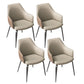 Faux Leather Dining Chairs Upholstered Arm Chairs with Metal Base Gray 4 Piece Set Clearhalo 'Dining Chairs' 'Dining Tables & Seating' 'dining_chair' 'furn' 'furn_dining_chair' 'Furniture' 'Kitchen & Dining Furniture' 6962436