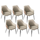 Faux Leather Dining Chairs Upholstered Arm Chairs with Metal Base Gray 6 Piece Set Clearhalo 'Dining Chairs' 'Dining Tables & Seating' 'dining_chair' 'furn' 'furn_dining_chair' 'Furniture' 'Kitchen & Dining Furniture' 6962437