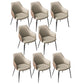 Faux Leather Dining Chairs Upholstered Arm Chairs with Metal Base Gray 8 Piece Set Clearhalo 'Dining Chairs' 'Dining Tables & Seating' 'dining_chair' 'furn' 'furn_dining_chair' 'Furniture' 'Kitchen & Dining Furniture' 6962440
