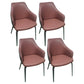 Faux Leather Dining Chairs Upholstered Arm Chairs with Metal Base Claret 4 Piece Set Clearhalo 'Dining Chairs' 'Dining Tables & Seating' 'dining_chair' 'furn' 'furn_dining_chair' 'Furniture' 'Kitchen & Dining Furniture' 6962444