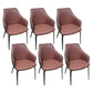 Faux Leather Dining Chairs Upholstered Arm Chairs with Metal Base Claret 6 Piece Set Clearhalo 'Dining Chairs' 'Dining Tables & Seating' 'dining_chair' 'furn' 'furn_dining_chair' 'Furniture' 'Kitchen & Dining Furniture' 6962446