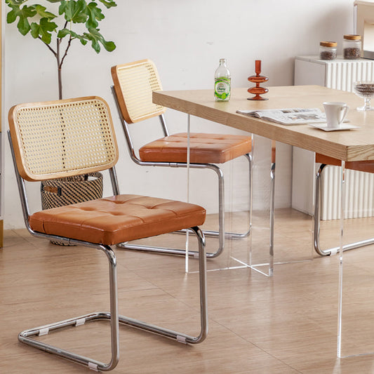 Chaise d'accéléreuse industrielle Chaise de salle à manger en cuir bas du dos pour la maison