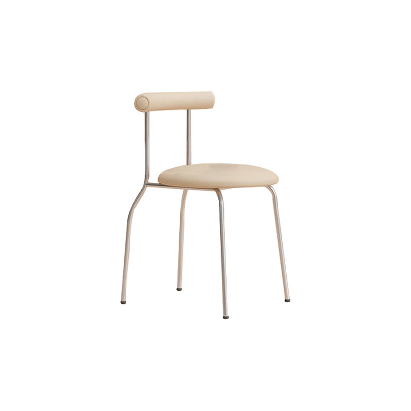 Modern Leather Side Chair Open Back Indoor Dining Chair for Home Off-White 1 Piece Clearhalo 'Dining Chairs' 'Dining Tables & Seating' 'dining_chair' 'furn' 'furn_dining_chair' 'Furniture' 'Kitchen & Dining Furniture' 6962480