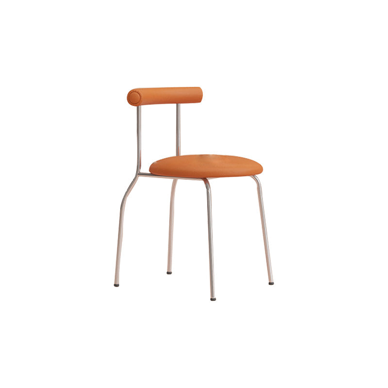 Modern Leather Side Chair Open Back Indoor Dining Chair for Home Brown 1 Piece Clearhalo 'Dining Chairs' 'Dining Tables & Seating' 'dining_chair' 'furn' 'furn_dining_chair' 'Furniture' 'Kitchen & Dining Furniture' 6962490