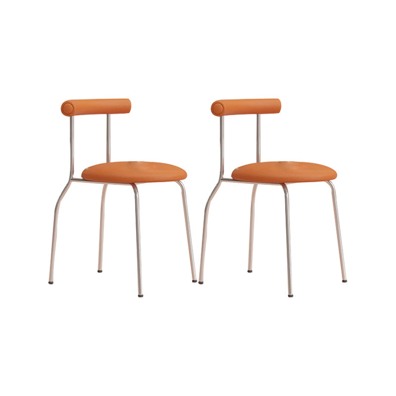 Modern Leather Side Chair Open Back Indoor Dining Chair for Home Brown 2 Piece Set Clearhalo 'Dining Chairs' 'Dining Tables & Seating' 'dining_chair' 'furn' 'furn_dining_chair' 'Furniture' 'Kitchen & Dining Furniture' 6962491