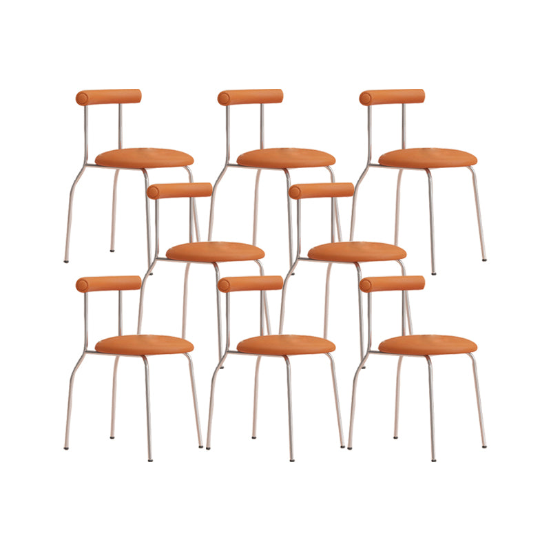Modern Leather Side Chair Open Back Indoor Dining Chair for Home Brown 8 Piece Set Clearhalo 'Dining Chairs' 'Dining Tables & Seating' 'dining_chair' 'furn' 'furn_dining_chair' 'Furniture' 'Kitchen & Dining Furniture' 6962497