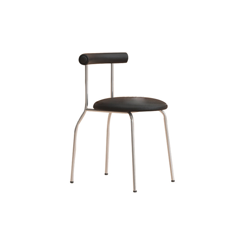 Modern Leather Side Chair Open Back Indoor Dining Chair for Home Black 1 Piece Clearhalo 'Dining Chairs' 'Dining Tables & Seating' 'dining_chair' 'furn' 'furn_dining_chair' 'Furniture' 'Kitchen & Dining Furniture' 6962499