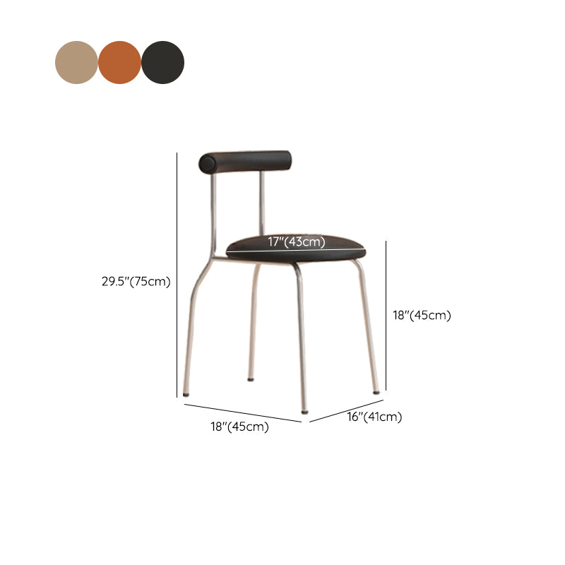 Modern Leather Side Chair Open Back Indoor Dining Chair for Home Clearhalo 'Dining Chairs' 'Dining Tables & Seating' 'dining_chair' 'furn' 'furn_dining_chair' 'Furniture' 'Kitchen & Dining Furniture' 6962504