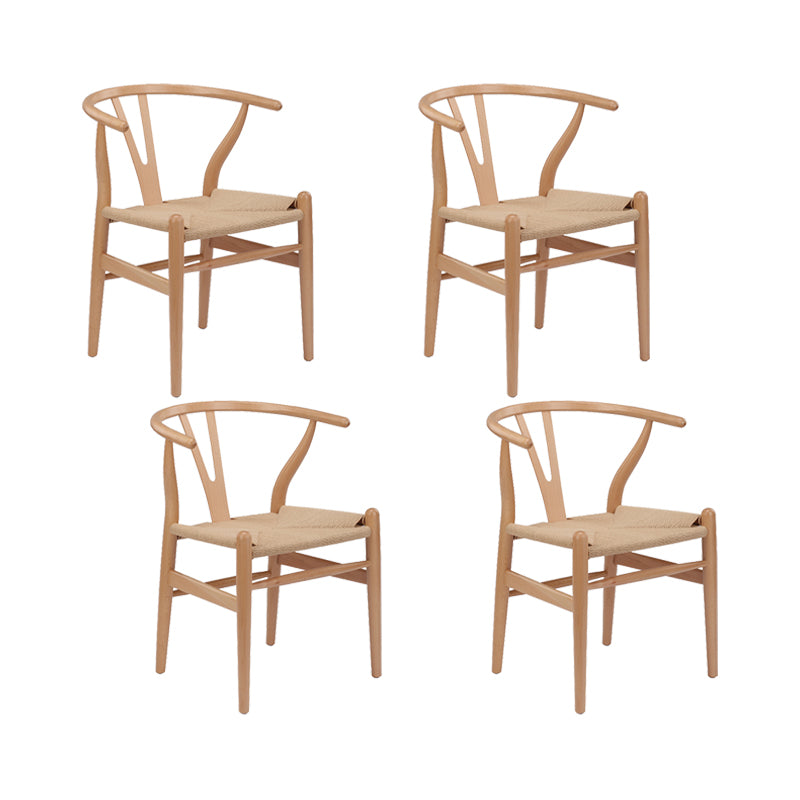 Modern Style Side Chair Low Back Solid Wood Dining Chair for Home