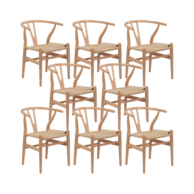 Modern Style Side Chair Low Back Solid Wood Dining Chair for Home