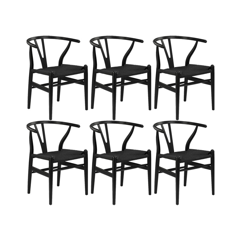 Modern Style Side Chair Low Back Solid Wood Dining Chair for Home