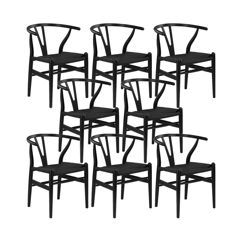 Modern Style Side Chair Low Back Solid Wood Dining Chair for Home