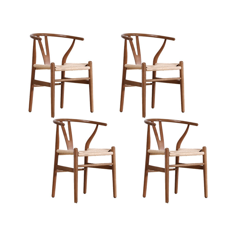 Modern Style Side Chair Low Back Solid Wood Dining Chair for Home