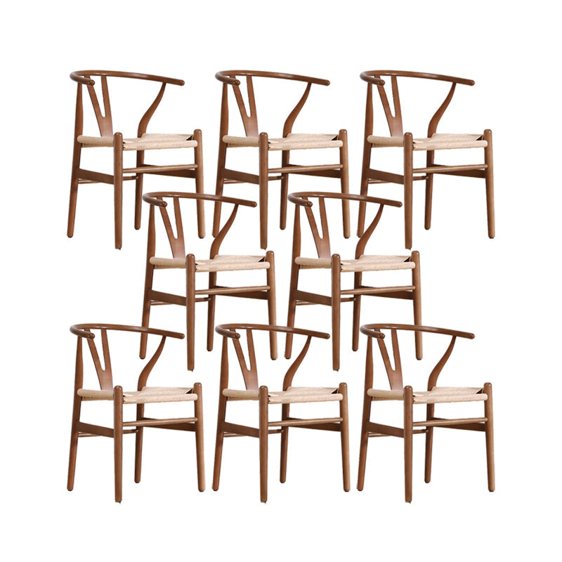 Modern Style Side Chair Low Back Solid Wood Dining Chair for Home