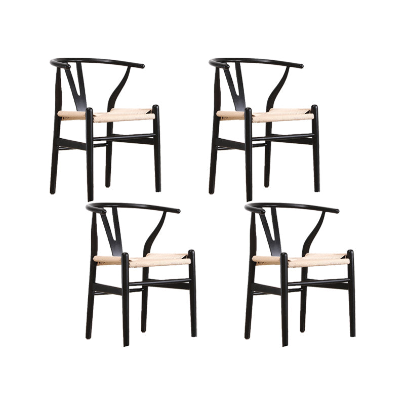 Modern Style Side Chair Low Back Solid Wood Dining Chair for Home