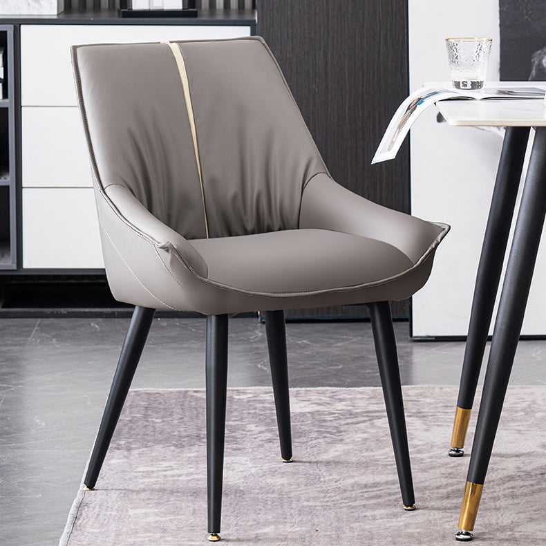 Modern PU Leather Side Chair Parsons Indoor Dining Chair for Home