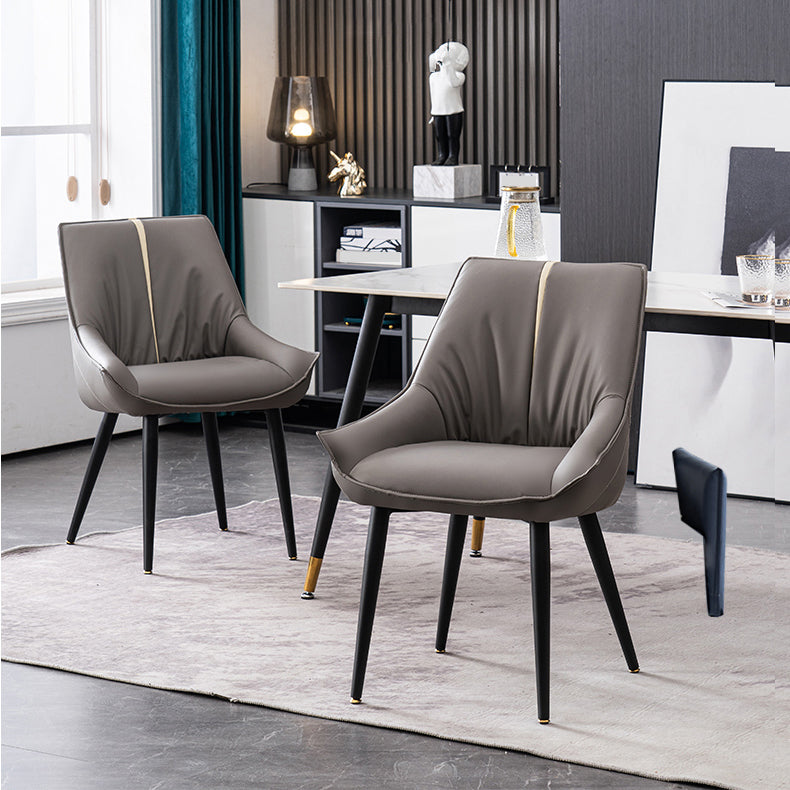 Modern PU Leather Side Chair Parsons Indoor Dining Chair for Home