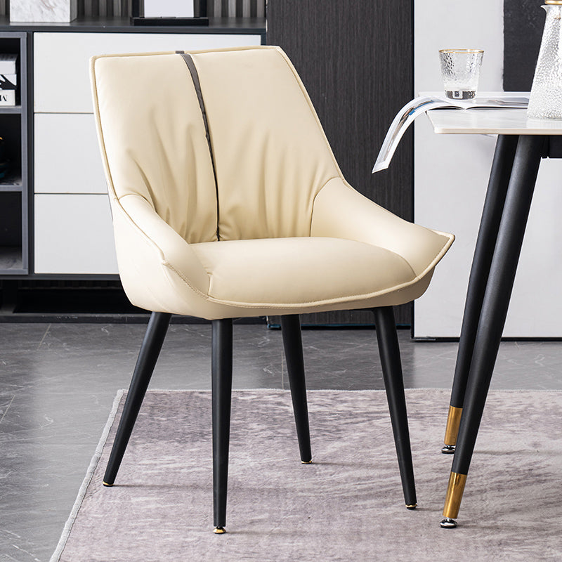Modern PU Leather Side Chair Parsons Indoor Dining Chair for Home