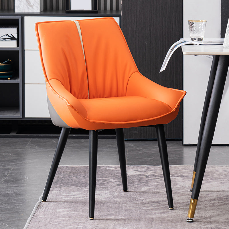 Modern PU Leather Side Chair Parsons Indoor Dining Chair for Home