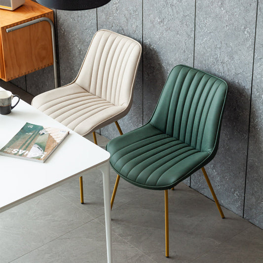 Glam Style Side Chair Faux Leather Gold Frame Dining Chair for Home Clearhalo 'Dining Chairs' 'Dining Tables & Seating' 'dining_chair' 'furn' 'furn_dining_chair' 'Furniture' 'Kitchen & Dining Furniture' 6962577