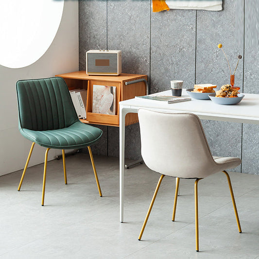 Glam Style Side Chair Faux Leather Gold Frame Dining Chair for Home Clearhalo 'Dining Chairs' 'Dining Tables & Seating' 'dining_chair' 'furn' 'furn_dining_chair' 'Furniture' 'Kitchen & Dining Furniture' 6962583