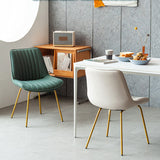 Glam Style Side Chair Faux Leather Gold Frame Dining Chair for Home Clearhalo 'Dining Chairs' 'Dining Tables & Seating' 'dining_chair' 'furn' 'furn_dining_chair' 'Furniture' 'Kitchen & Dining Furniture' 6962583