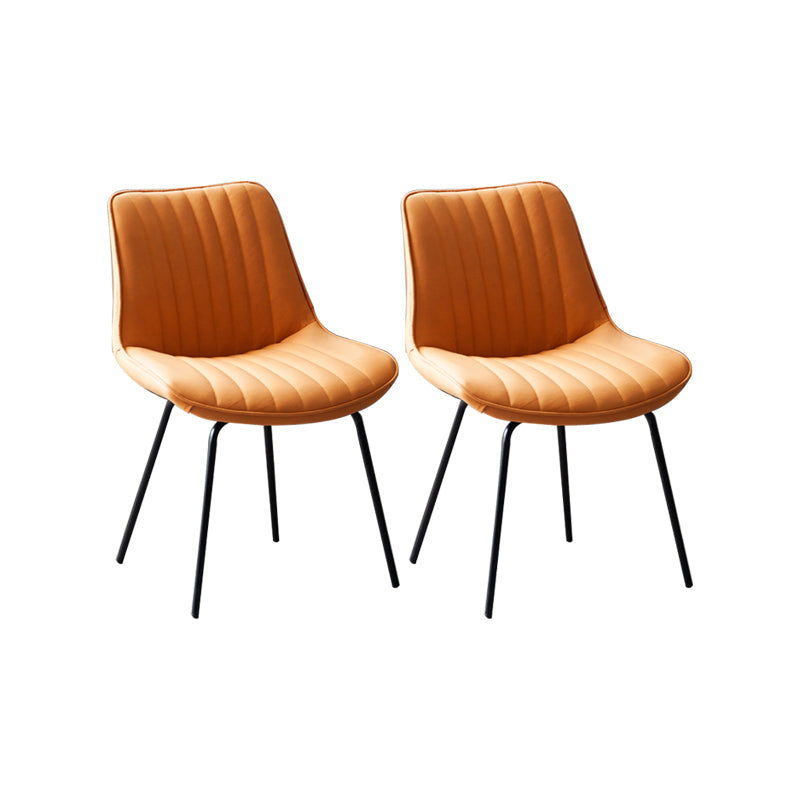 Glam Style Side Chair Faux Leather Gold Frame Dining Chair for Home Orange 2 Piece Set Clearhalo 'Dining Chairs' 'Dining Tables & Seating' 'dining_chair' 'furn' 'furn_dining_chair' 'Furniture' 'Kitchen & Dining Furniture' 6962590