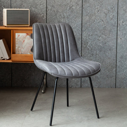Glam Style Side Chair Faux Leather Gold Frame Dining Chair for Home Grey 1 Piece Clearhalo 'Dining Chairs' 'Dining Tables & Seating' 'dining_chair' 'furn' 'furn_dining_chair' 'Furniture' 'Kitchen & Dining Furniture' 6962597