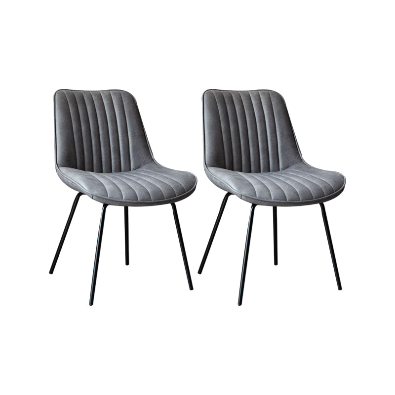 Glam Style Side Chair Faux Leather Gold Frame Dining Chair for Home Grey 2 Piece Set Clearhalo 'Dining Chairs' 'Dining Tables & Seating' 'dining_chair' 'furn' 'furn_dining_chair' 'Furniture' 'Kitchen & Dining Furniture' 6962598