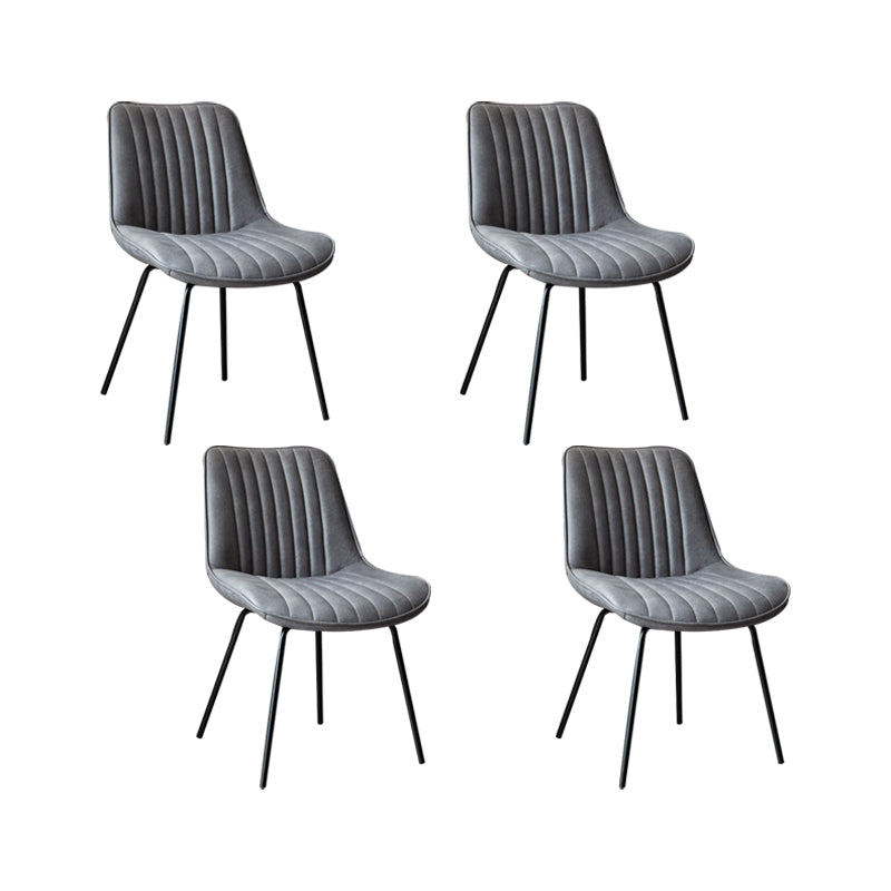 Glam Style Side Chair Faux Leather Gold Frame Dining Chair for Home Grey 4 Piece Set Clearhalo 'Dining Chairs' 'Dining Tables & Seating' 'dining_chair' 'furn' 'furn_dining_chair' 'Furniture' 'Kitchen & Dining Furniture' 6962599