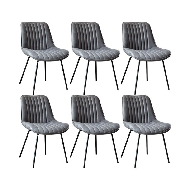 Glam Style Side Chair Faux Leather Gold Frame Dining Chair for Home Grey 6 Piece Set Clearhalo 'Dining Chairs' 'Dining Tables & Seating' 'dining_chair' 'furn' 'furn_dining_chair' 'Furniture' 'Kitchen & Dining Furniture' 6962600