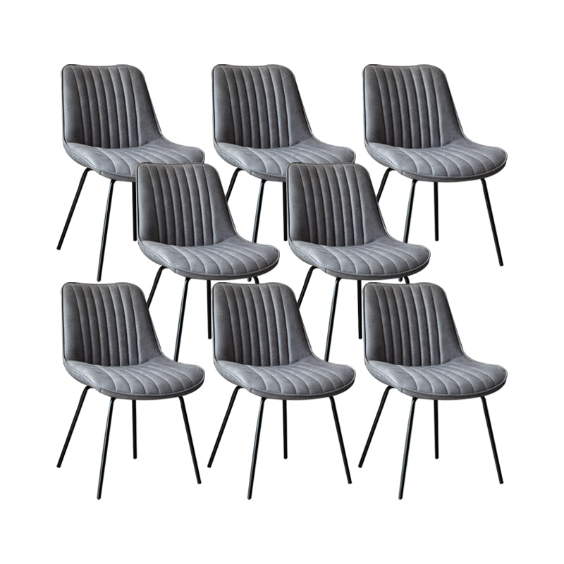 Glam Style Side Chair Faux Leather Gold Frame Dining Chair for Home Grey 8 Piece Set Clearhalo 'Dining Chairs' 'Dining Tables & Seating' 'dining_chair' 'furn' 'furn_dining_chair' 'Furniture' 'Kitchen & Dining Furniture' 6962601