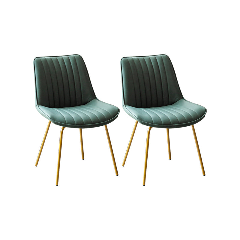 Glam Style Side Chair Faux Leather Gold Frame Dining Chair for Home Green 2 Piece Set Clearhalo 'Dining Chairs' 'Dining Tables & Seating' 'dining_chair' 'furn' 'furn_dining_chair' 'Furniture' 'Kitchen & Dining Furniture' 6962603