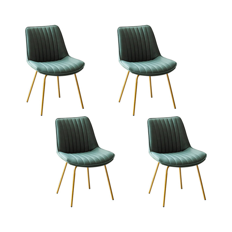 Glam Style Side Chair Faux Leather Gold Frame Dining Chair for Home Green 4 Piece Set Clearhalo 'Dining Chairs' 'Dining Tables & Seating' 'dining_chair' 'furn' 'furn_dining_chair' 'Furniture' 'Kitchen & Dining Furniture' 6962604