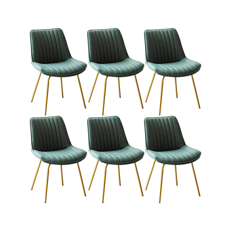 Glam Style Side Chair Faux Leather Gold Frame Dining Chair for Home Green 6 Piece Set Clearhalo 'Dining Chairs' 'Dining Tables & Seating' 'dining_chair' 'furn' 'furn_dining_chair' 'Furniture' 'Kitchen & Dining Furniture' 6962605